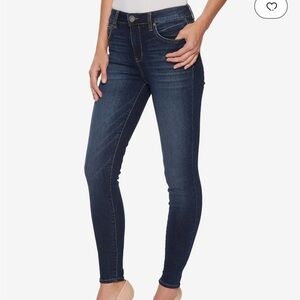 Kut Mia Toothpick Skinny Jean With Rhinestone Jewel Buttons, Dark Wash, size 2